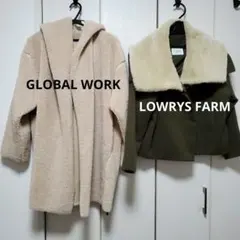 アウター2点セット ローリーズファーム コート グローバルワーク リバーシブル