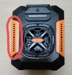 【中古】多機能 腰掛けファン (ベルトファン) ブラック×オレンジ