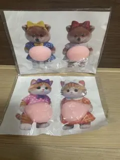 おなかぷにぷにシール かわいい 柴犬 猫 立体 3D マシュマロ ステッカー