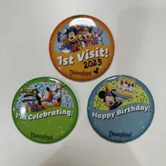 ディズニー　カリフォルニア　缶バッチ3個セット