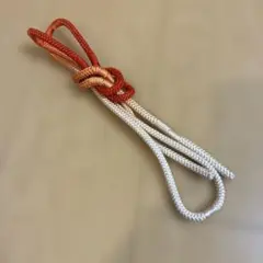 オレンジと白の帯締め