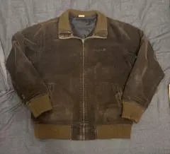 ブラウン コーデュロイ ジップアップジャケット adidas激似