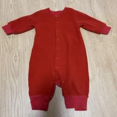 BABYGAP 赤フリースロンパース 70cm