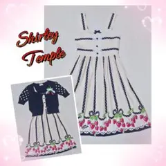 ♡シャーリーテンプル♡いちご★イチゴ♡ジャンパースカート♡JSK♡サックス♡ ♡シャーリーテンプル♡いちご☆イチゴ♡ジャンパースカート♡JSK