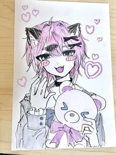 オリジナルイラスト 萌え絵 手描きイラスト