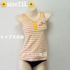 USED«11L»T&C オレンジボーダー タンキニ セパレート水着トップスのサムネイル