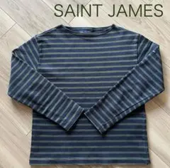 SAINT JAMES⭐︎ウェッソンシャツ ネイビー×グリーン ボーダー T3
