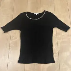 PROPORTION ブラックリブニット 半袖 2