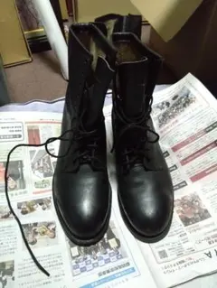 ミリタリーブーツ ブラックレザー
