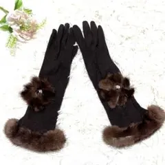 【未使用に近い】ルイヴィトン 手袋 グローブ ミンク カシミヤ ブラウンのサムネイル