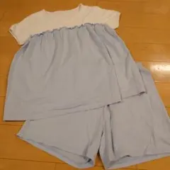 UNIQLO AIRism パジャマ 150 水色と白