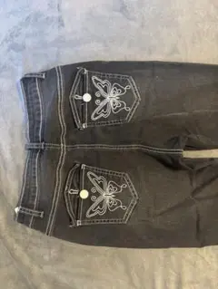 蝶々柄 xxs フレアデニムパンツ