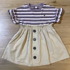 アプレレクール マルチボーダードッキングワンピース 80