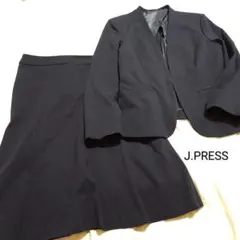 J.PRESS ジェイプレス ノーカラージャケットスカートセットアップ 紺 11