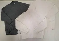 まとめ売り レディースニット３枚セット（グレー・ホワイト・アイボリー）