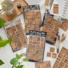 【118】シール ステッカー 4種 レトロ かわいい コラージュ まとめ売り