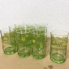 ファイヤーキング ポルカドット フォレストグリーン グラス 3点セット
