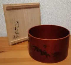 鈴木表朔　塗物　曲建水　花図　共箱　茶道具 鈴木表朔 塗物 曲建水 花図 共箱 茶道具 - メルカリ
