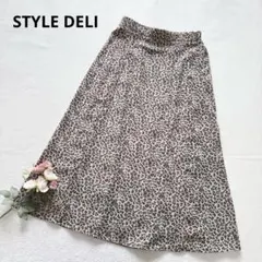スタイルデリ レオパード柄 ヒョウ柄 フレアロングスカート 大人っぽ Aラインのサムネイル