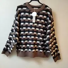 isoL aine　ブロック調　ニット　新品