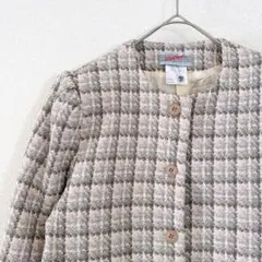 美品✨️【6】ノーカラージャケット ツイード セレモニー ジャケット 入学式