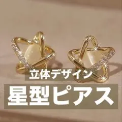 【新品未使用】立体デザイン 星型ピアス