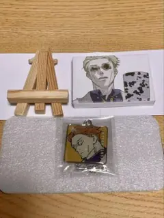 呪術廻戦 七海建人 原作絵キーホルダー アニメ絵イーゼル付きミニキャンバスセット
