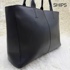 ✨️美品✨️SHIPS ビジネスバッグ レザー ブラック A4収納可のサムネイル