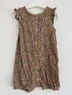 H&M 花柄フリル袖ロンパース 12m-18m 80cm