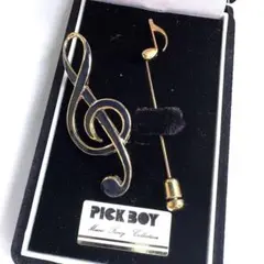 PICKBOY 音符　ピンブローチ NAKANO エナメルブローチ ト音記号