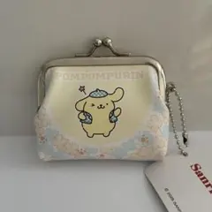 【新品未使用】ポムポムプリン がま口ポーチ ボールチェーン付き
