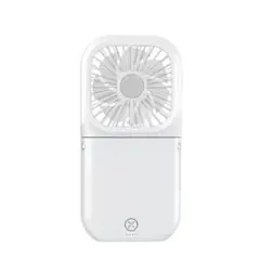 携帯扇風機/ハンディファン/超薄型折りたたみ/180°調整可能　USB充電式　白