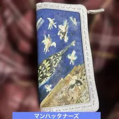 プライスダウン❤️マンハッタナーズ❤️摩天楼の天使猫本革長財布のサムネイル