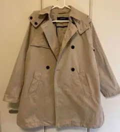 ZARA BASIC トレンチコート　フード付き　ベージュ