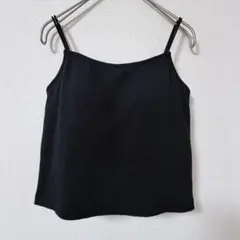 ローリーズファーム カップ付き リブ キャミソール ブラック フリーサイズ 美品
