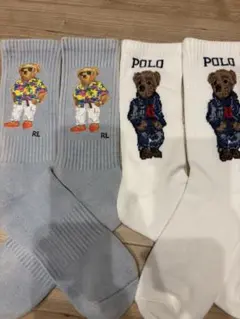 POLOポロラルフローレン ポロベア カップルソックス2足セット新品