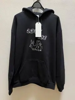 アンユーズド　UNUSED ウサギ柄　スウェットパーカ　黒　2のサムネイル