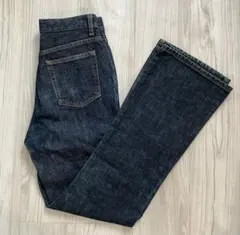 ベルメゾン　feel and ease デニム　ブーツカット　濃紺