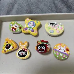 手描きビーズ カラフルキャラクター付きビーズ7個セット