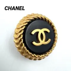 CHANEL イヤリング　片耳　ココマーク　刻印あり　ブラック　ゴールド