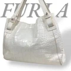 フルラ FURLA ショルダートートバッグ クロコ型押し 本革 オールレザー