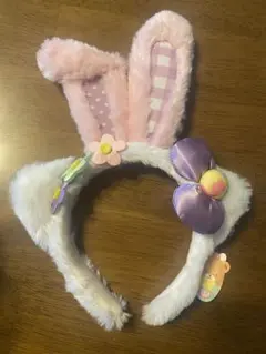 ウサギ耳カチューシャ 花とリボン付き　ハローキティ