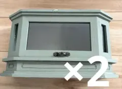 木製小物入れ　ディスプレイケース　コレクションケース　ナチュラルキッチン　2個