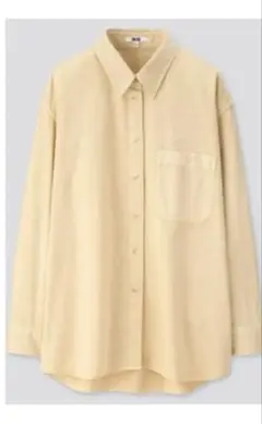 UNIQLO 薄い黄色 ボタン付きシャツ M メンズ、レディース