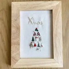 323 刺繍 フレーム クリスマス 三角 ハンドメイド