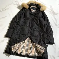 SAWA様　バーバリーロンドン　ダウンコート　ノバチェック　フォックスファー