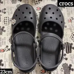 Crocs カリン クロッグ 廃盤 お花ジビッツ1個付き　ブラック　W7のサムネイル