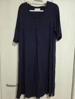 Konny ネイビー 半袖ワンピース M　マタニティ　授乳用