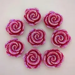 デコパーツ センターパーツ ローズ 薔薇 レッド 8個 匿名配送