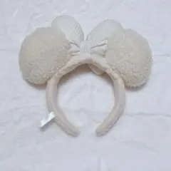 m*迎様 ディズニー カチューシャ 白 モコモコ ミニー